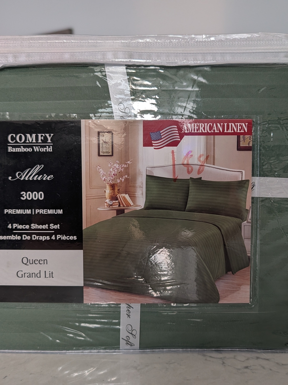 Allure 3000 Queen Sheet Set in Olive Green